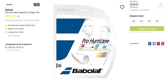 cordajes de tenis babolat