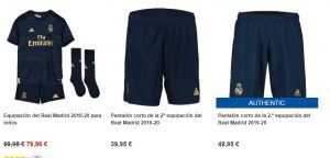 segunda equipacion real madrid niños